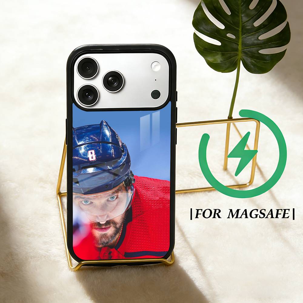 ice hockey A-Alex Ovechkin 8 Phone Case For iPhone 17 16 15 14 13 12 Pro Max Plus for Magsafe Mirror Wireless Magnetic Cover