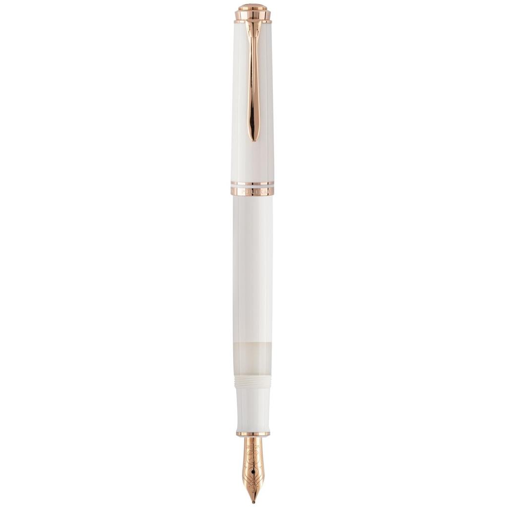 Pelikan M600 Fountain Broad White Rose Limited Officially Imported Souverän Pen, B-shaped, Nib, & Gold, Edition,