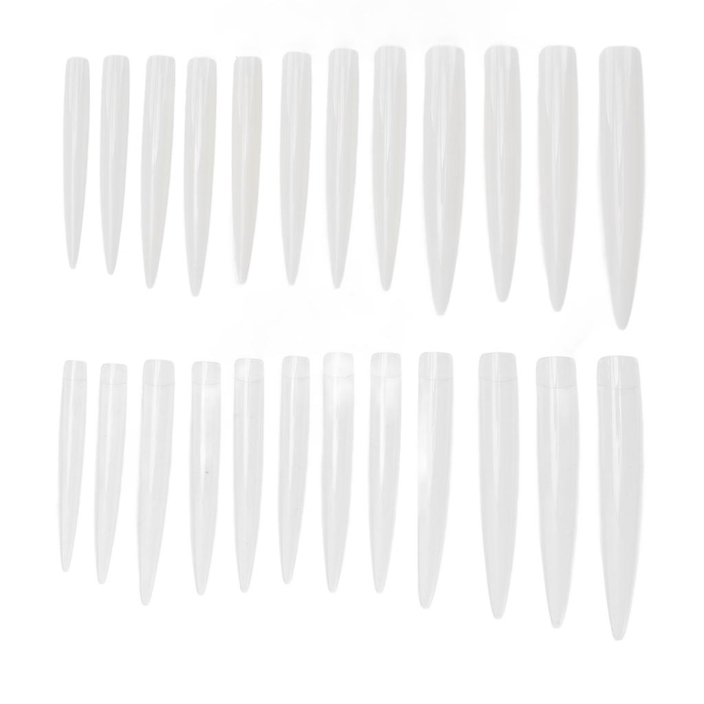 240 шт. Длинные типсы стилет прозрачные белые профессиональные накладные ногти полное покрытие экстра длинные типсы для акриловых ногтей