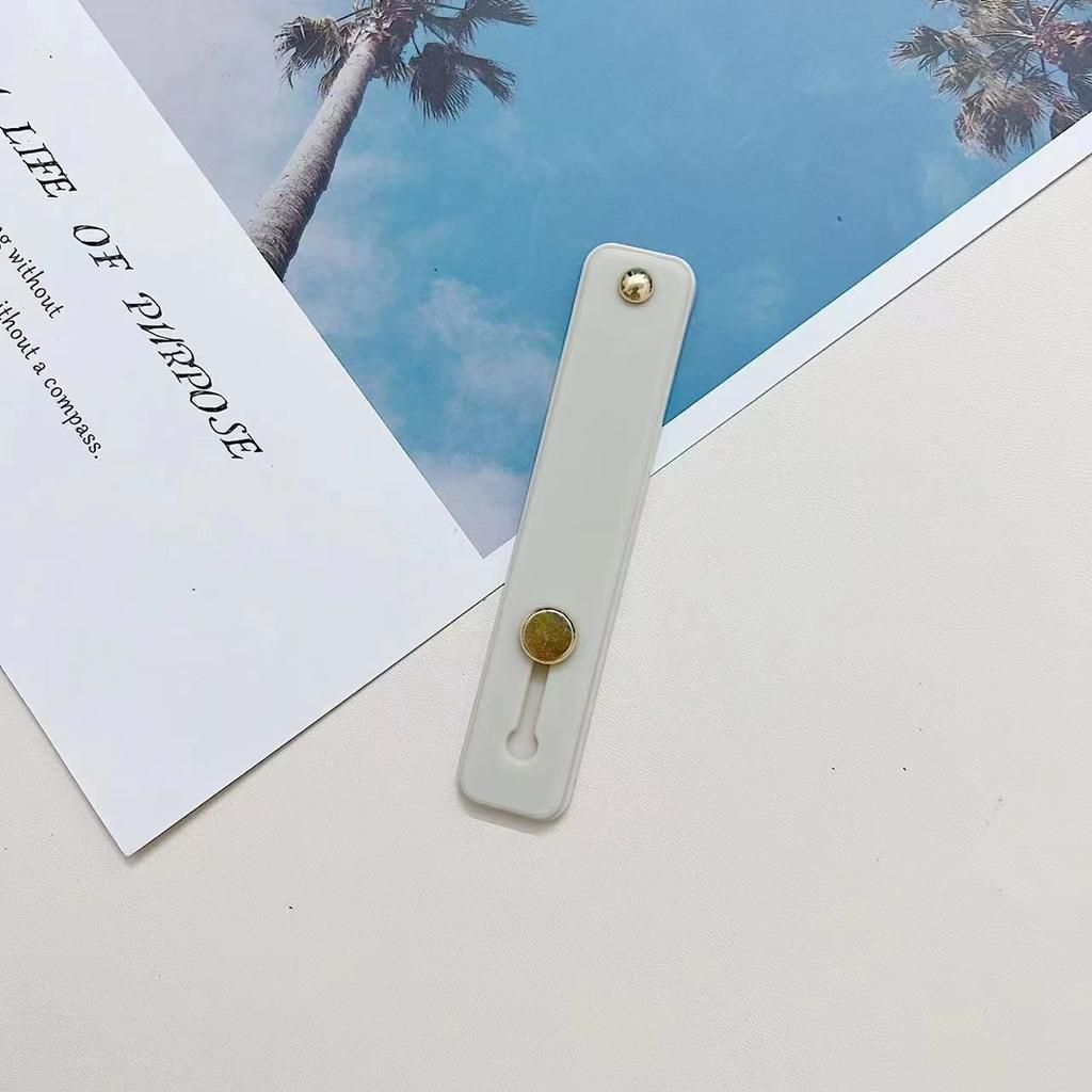 Mobile Phone Push-pull Ring Buckle Holder, Expandable and Simple Adhesive Solid Color Silicone Wristband Holder, Anti Drop