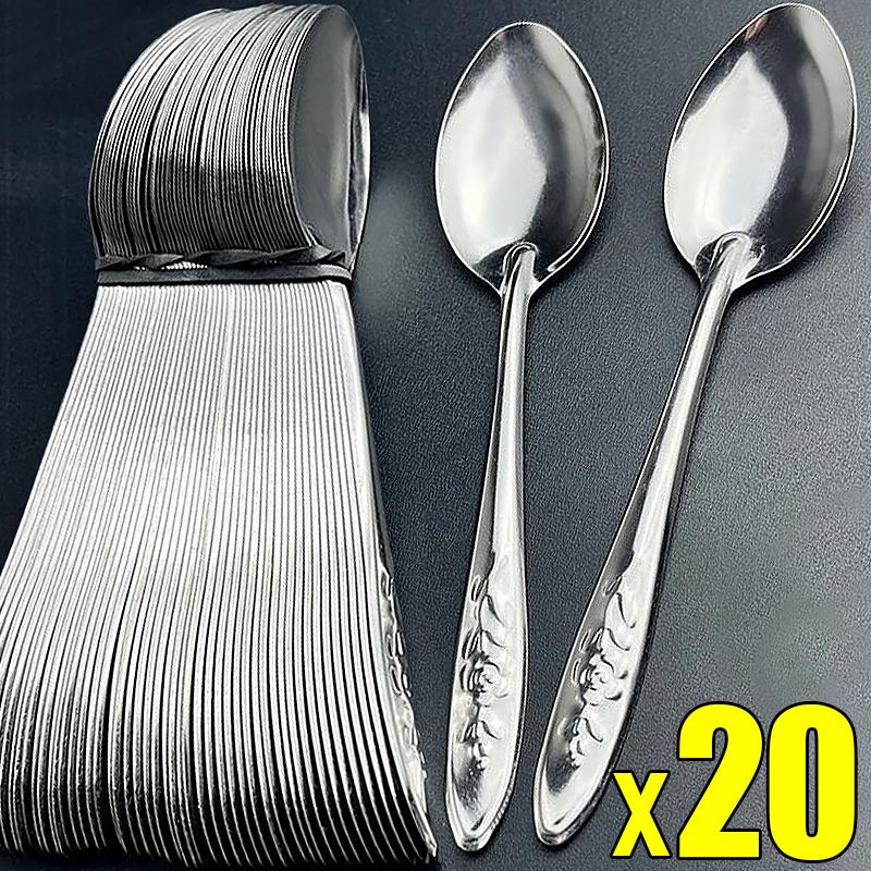 Wholesale Stainless Steel Spoon Silver Long Handle Ice Cream Dessert Watermelon Scoops Silver Soup Spoons Home Kitchen Tableware4