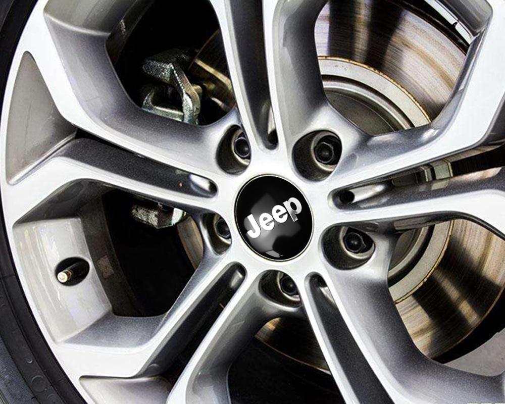 4pcs 56/60mm Wheel Hub Caps Sticker Car Emblem Badge Decoration For Jeep jk Compass Renegade Cherokee Gladiator Patriot Liberty