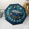 Ocean Life Harmony pattern umbrella, portable and foldable design, 8 ribs, a casual accessory for Halloween, Christmas, and birthday gifts.