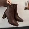 Модные женские ботильоны на толстом каблуке 2025 Дизайнерская элегантная обувь Модные туфли-лодочки Классическая вечеринка Новые тренды Женские ботинки