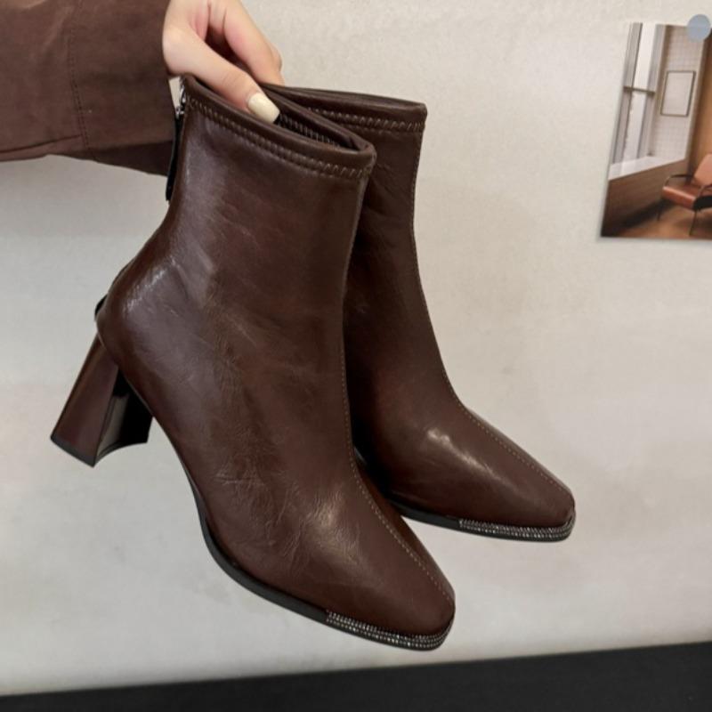 Модные женские ботильоны на толстом каблуке 2025 Дизайнерская элегантная обувь Модные туфли-лодочки Классическая вечеринка Новые тренды Женские ботинки