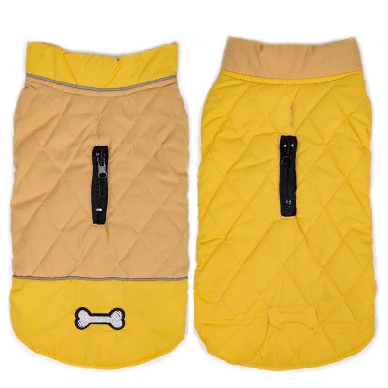 Waterproof Reversible Dog Jacket Winter Warm Dog Coats Elastic Pet Vest Clothes For Small Medium Large Dog Labrador Outfits