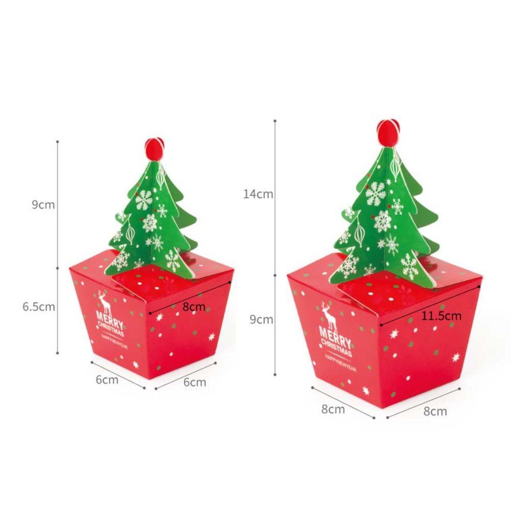 10 Pcs Paper Christmas Gift Box DIY Gift Packaging Box Christmas Tree Candy Box Kids