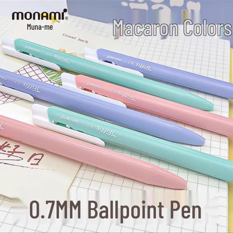 Шариковая ручка Monami Triffis 0,7 мм с треугольным мягким корпусом, нажимной механизм - Macaron Edition