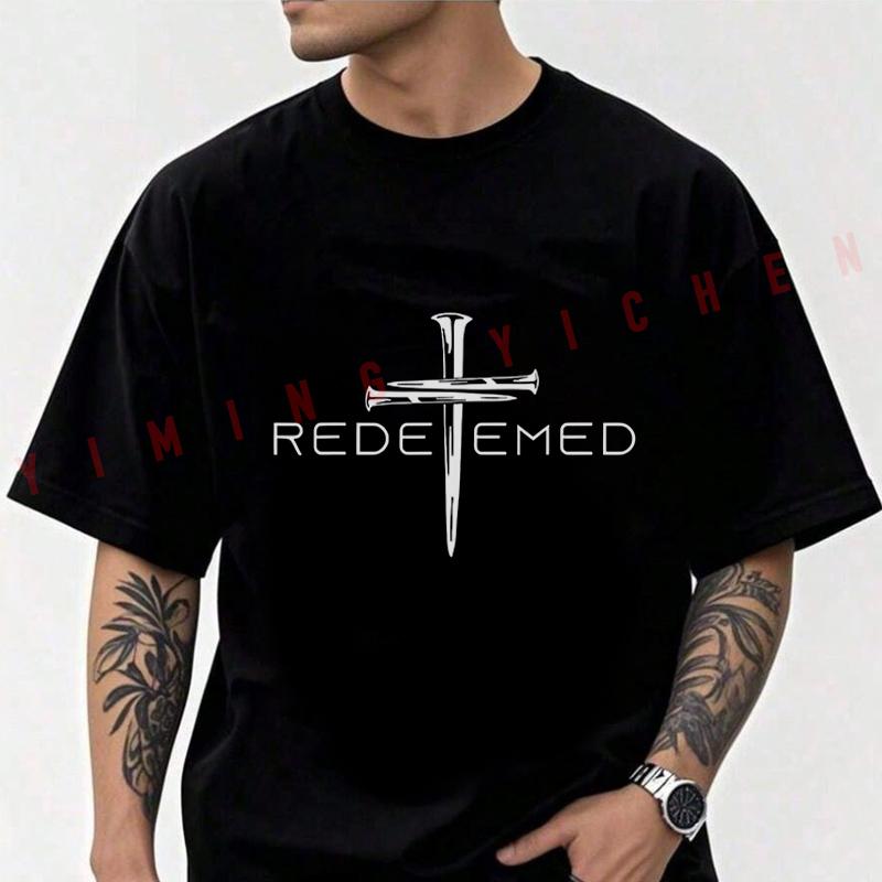 Redeemed Christian Jesus Graphic Motorcycle T-Shirt Men Cotton O-neck Short Sleeve TShirt Fashion Tops Tee