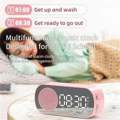 Новые настольные часы с динамиком, Bluetooth-динамик, FM-радио, будильник, Hi-Fi звук, HD, зеркальный экран, поддержка TF-карты для спальни