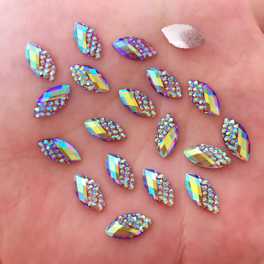 DIY 100 шт. 6*12 мм AB конский глаз смолы черепаха с плоской задней частью горный хрусталь свадебные поделки