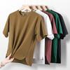 Men's Summer Short-sleeve T-Shirt Casual Breathable Men's Tee Solid Color Round Neck Sports Short-Sleeve Top