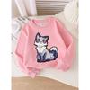 European sizes Crewneck Sweatshirt for Kids Featuring a Fox with Red Eyes And Starry Fur. Perfect for Sports And Casual Outings