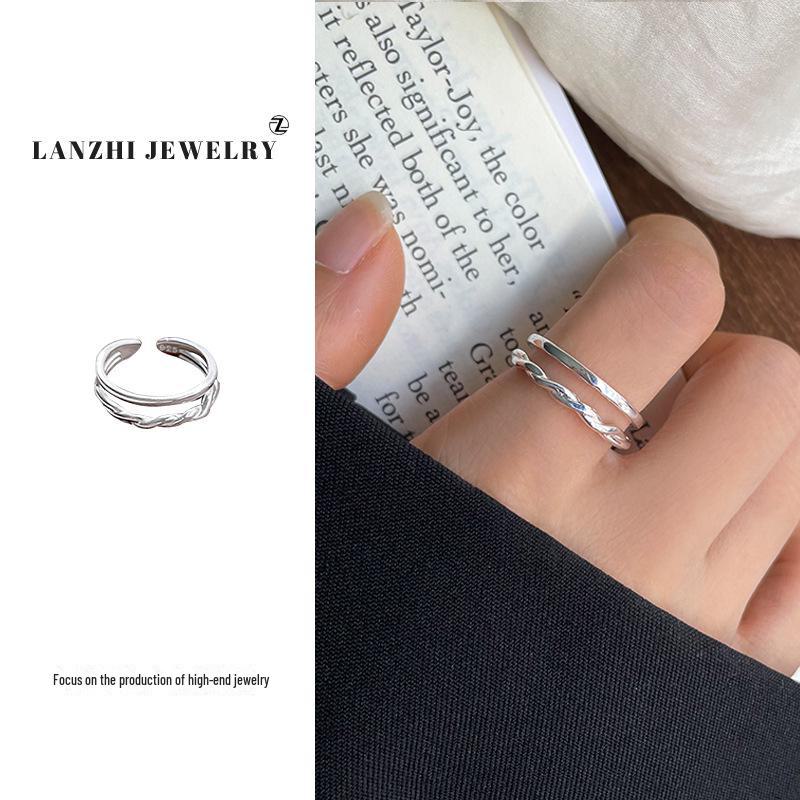 Lanzhi Snowflake 925 Sterling Silver Ring - Simple, Versatile, Korean-Inspired, Non-Fading Jewelry for Women