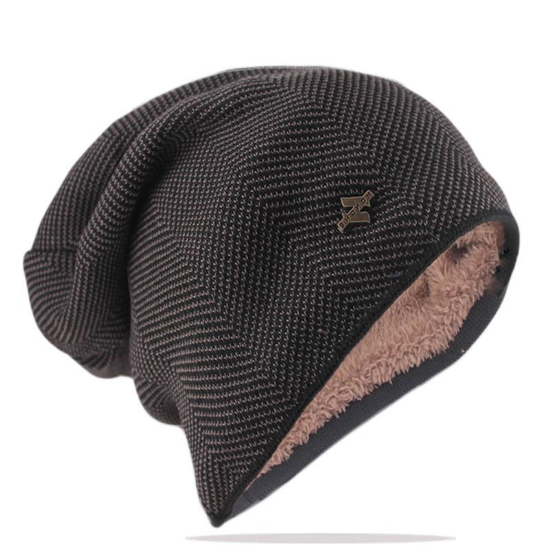 Winter Warm Men Beanies Skullies Fashion Knit Sports Hats Outdoor Knitting Striped Adult Male Bonnet Bone Hat