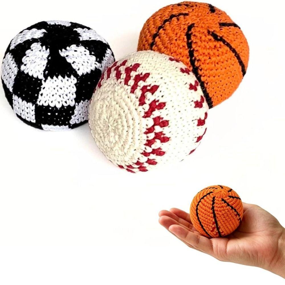 Lightweight Crochet Sports Ball Cotton Soft Ball Toy New Plush Sports Ball Beach Game