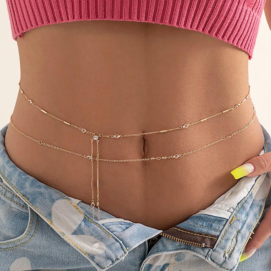 PuRui Sexy Crystal Glass Belly Belt Waist Chain Women Summer Beach Bikinis Festival Accessories Body Chain Jewelry Accessories