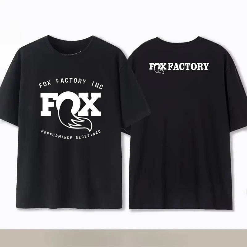 Летняя хлопковая commemorative футболка Fox Racing для кросс-кантри и горного велосипеда, оверсайз, высокое качество, модный топ с коротким рукавом и круглым вырезом для мужчин и женщин