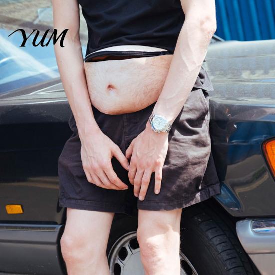 Multi Compartment Storage Bag Funny Belly Bag, Realistic Big Waist Novelty Fanny Unique Bar Gathering Pack with Adjustable Strap, Gag Gift for
