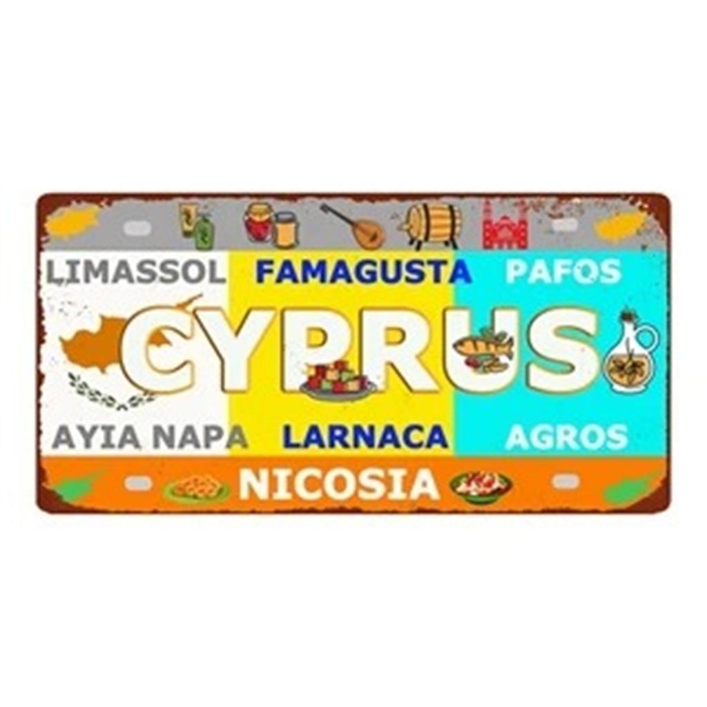 Israel Turkey Greece Iceland Country City Car License Plate Metal Tin Sign Plaque For Bar Club Home Man Cave Workshop Decoration