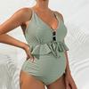 Summer Women's Swimsuit Solid Color Loose Belly Covering Pregnant Women One-piece Swimsuit Women's Suspender Swimsuit Beachwear Bathing Suits