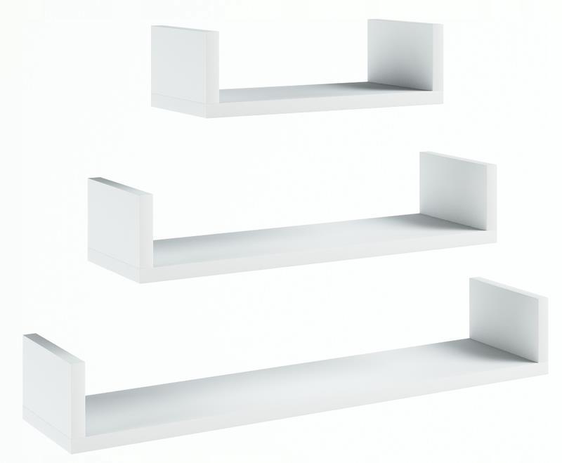Ex3 Small White Hanging Shelf, Set Of 3 Shelves
