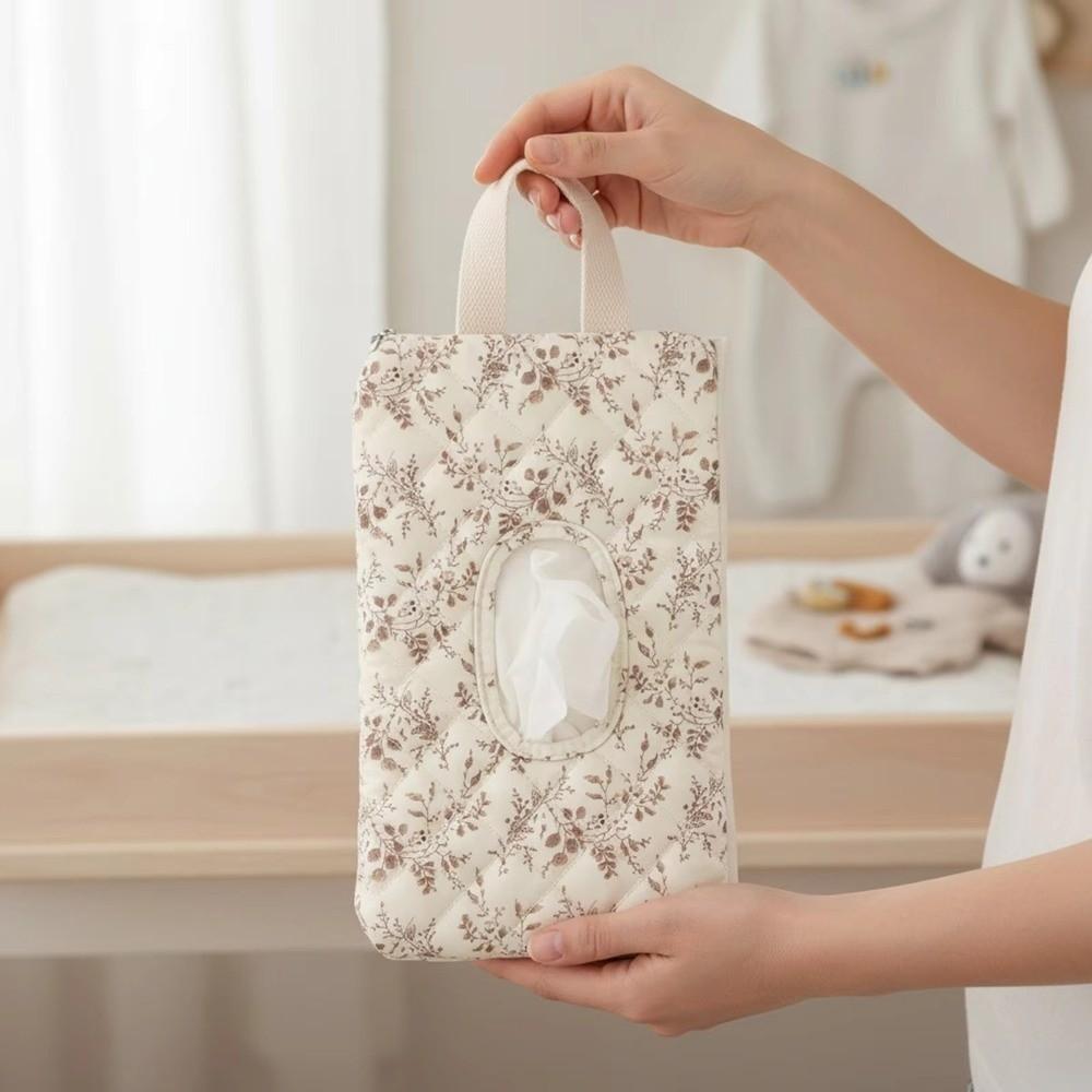 Floral Design Baby Wipes Dispenser Portable Hanging Napkin Case Car Tissue Dispenser Daily Use