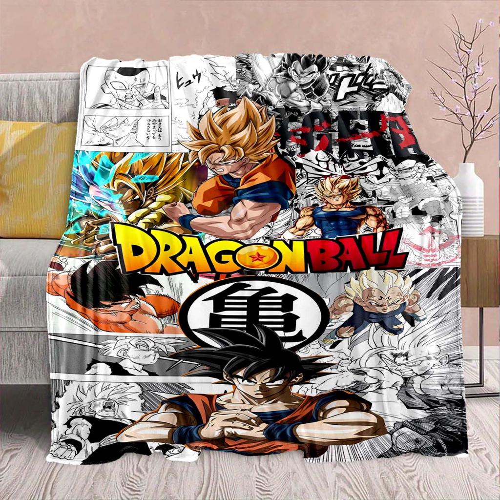 Dragon Ball Anime Flannel Blanket - Soft Warm Perfect for Sofa, Bedding Camping Travel Office Home Decor