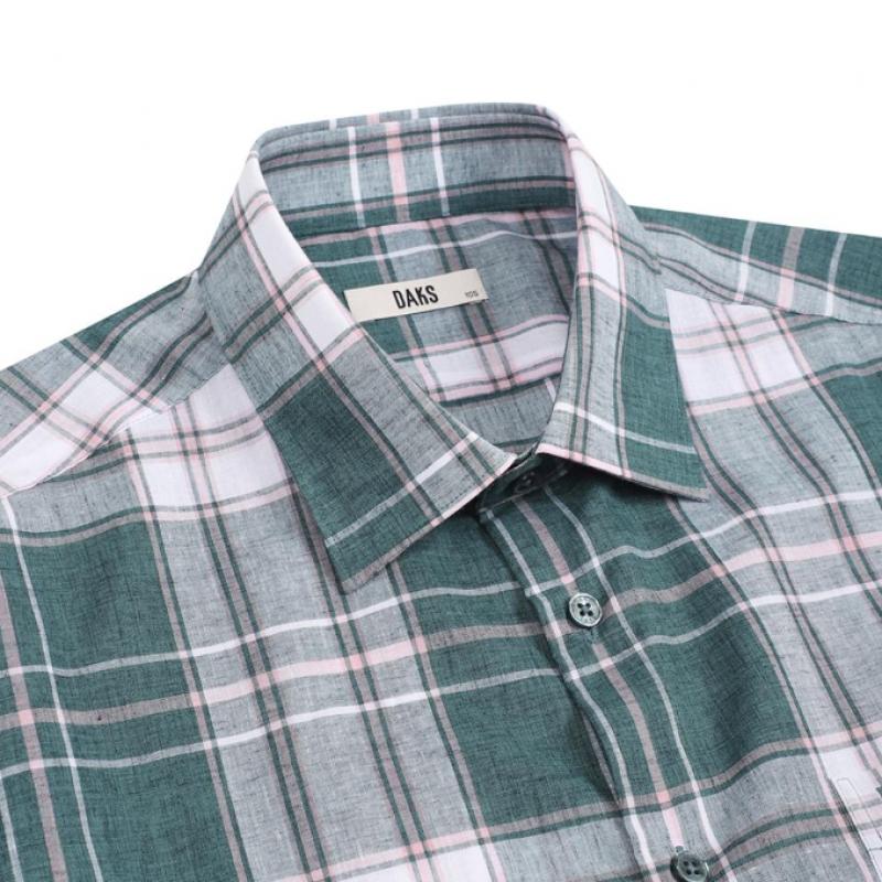 Daks 26ss Linen Blend Big Check Regular Fit Casual Shirt Dms3shcl140e1
