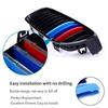 ABS 3-Color Grille Cover Strips Clip Trim For BMW F10 F11 5 Series Kidney Grill M-Sport 12 Bars Insert 2011-2013 Car Accessories