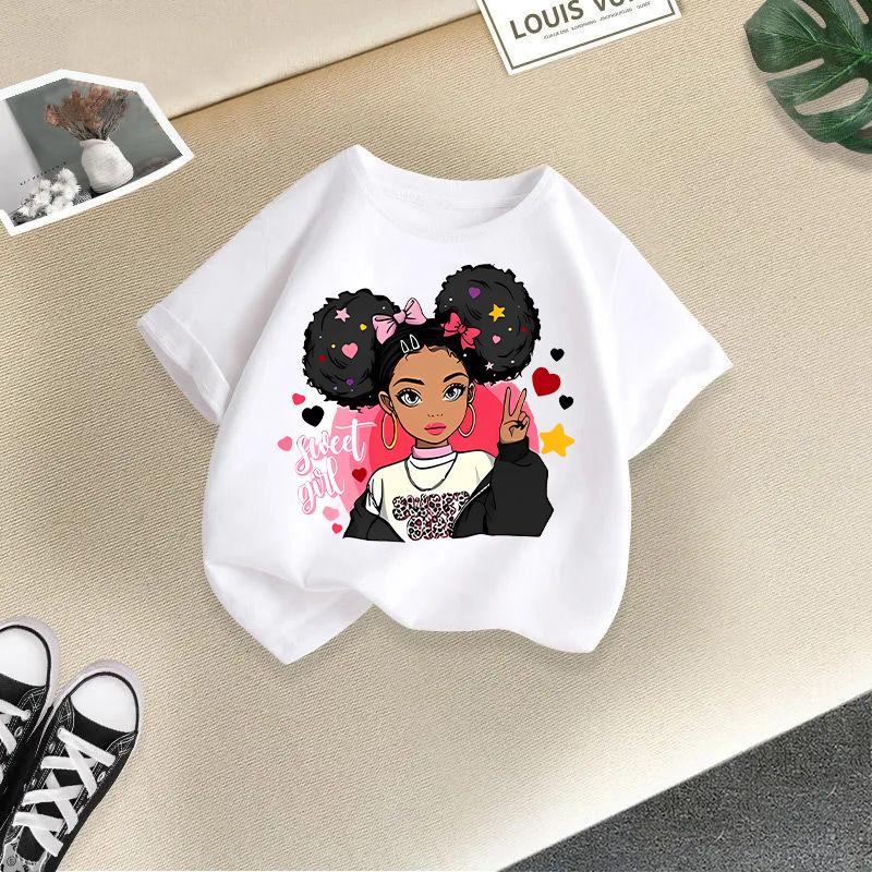Детская футболка Футболка для ребенка 2-13 лет Крутая девочка с принтом Детская 100% хлопок Одежда Футболка Топы Футболка