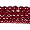 Мода Натуральный Камень Гранат Красное Стекло Очарование Свободные Бусины DIY Круглые Бусины Ювелирные Аксессуары