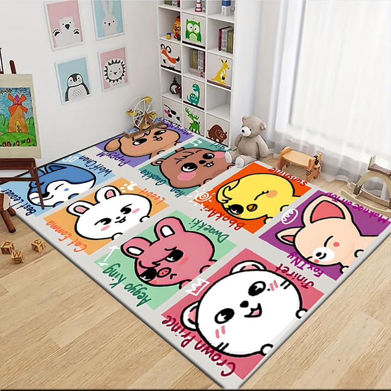 1Pc Adorable Animal Friends Carpet Rug Customizable Soft Washable Antislip Home Living Room Sofa Mats Personalized Rug 091742