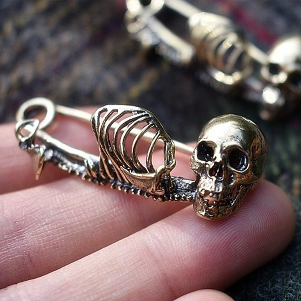 Vintage Skull Brooch Pin Metal Unique Personality Designs for Women Men Unisex Hat & Clothing Decorative Accessories