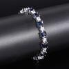 S925 All Body Silver Hot Selling Simulation Royal Sapphire Precision Craft Luxury Inlaid Bracelet Main Stone 6 * 6