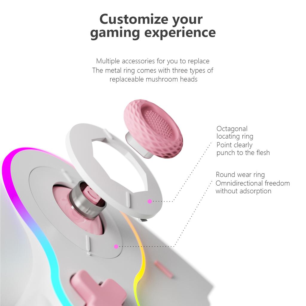 LinYuvo KS63 RGB Wireless Controller Gamepad for Switch & Switch OLED, Retro GameCube Turbo Gaming Pad with Back Button