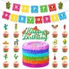 Mexican Carnival Theme Party Decoration Birthday Flag Cake Plug Balloon Customization