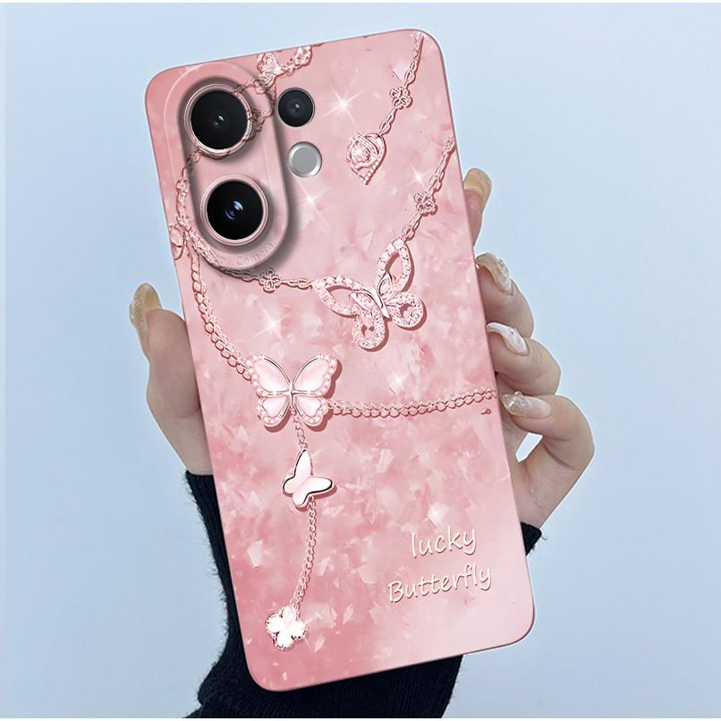 Чехол для телефона Vivo V60 V2511 Чехол Модный Простота Цветы Мягкий Жидкий Силикон Оболочка Для Vivo V 60 VivoV60 5G 2025 Fundas