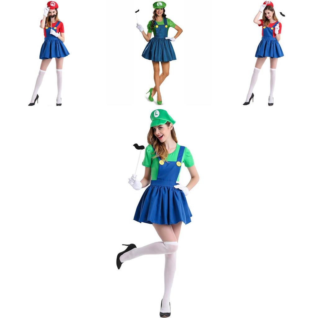 Непревзойденный женский костюм Луиджи из Super Mario Bros с превосходным качеством изготовления