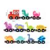 Toddler Dinosaur Toys for 3-6Y Wooden Dinosaurs Train Set Montessori Educational Toys 11PCS Trains with Numbers for Kids Gifts