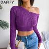 Women's Fashion Casual Solid Color Print Fall Winter Long Sleeve O Neck Sweaters
