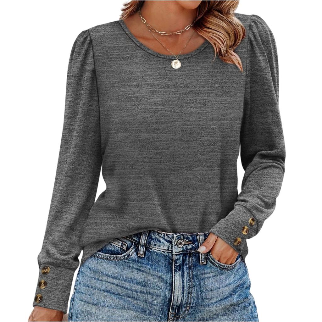 Женский модный однотонный топ с длинным рукавом