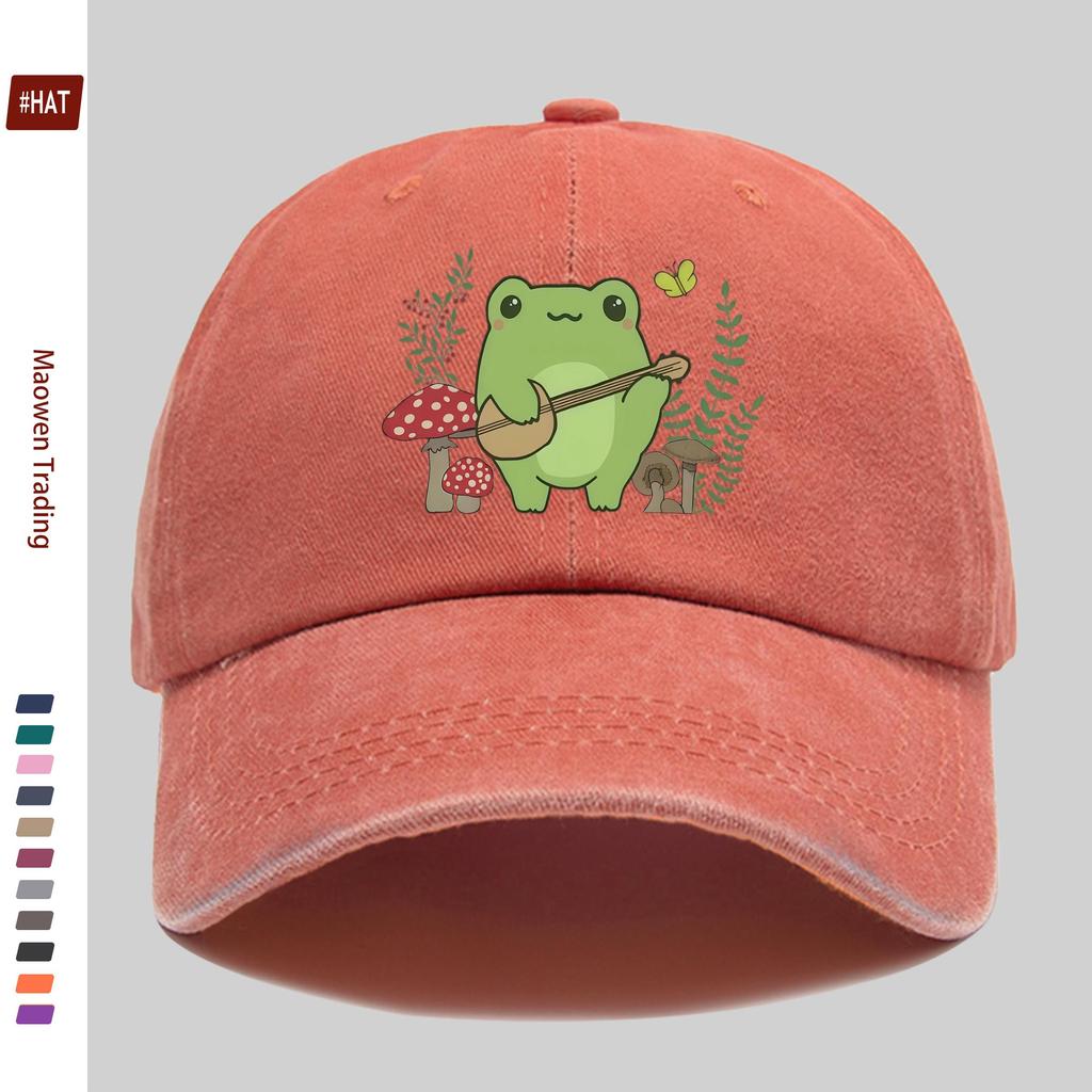 pc Cute Frog Print Baseball Cap Easy Decor Hat for Home Leisure MultiColor Optional Comfortable And Lightweight Adjustable