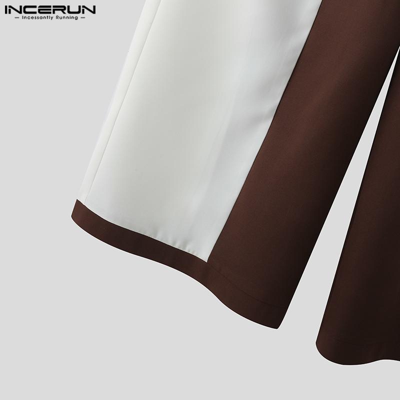 INCERUN 2 шт. Мужской жилет без рукавов с лоскутным шитьем и комплекты нарядов с длинными брюками