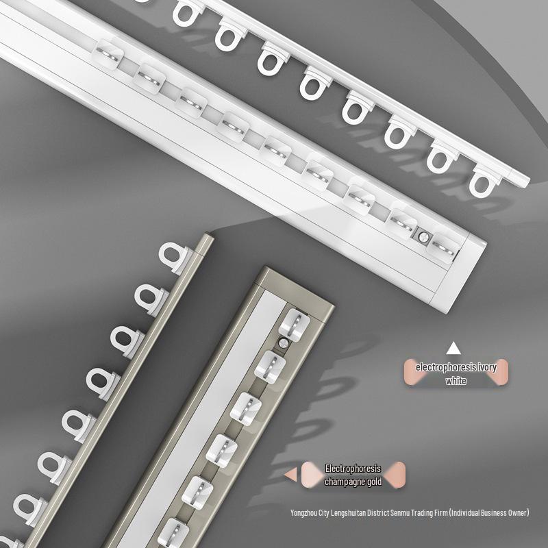 Карниз для раздвижного эркерного окна с открыванием внутрь - Без сверления, Формованный, Раздвижной с крючками