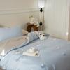 Egyptian Cotton Cute 3D Animal Embroidery Bedding Set Ultra Soft Comfortable Duvet Cover Elastic Fitted Sheet Pillowcases