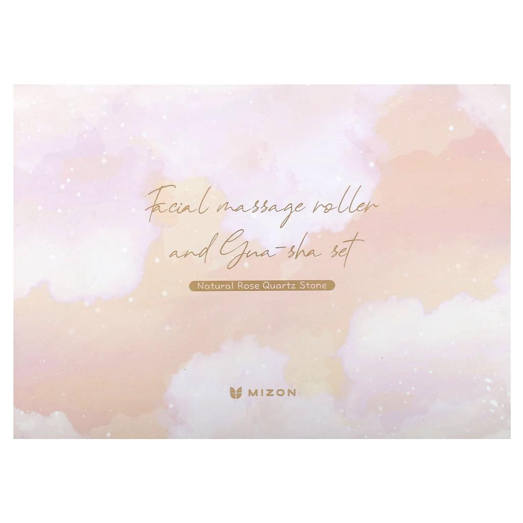 Mizon Набор для массажа лица с валиком и гуаша, 1 комплект