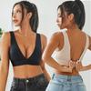 S-XL V-Neck Women Bra Plus Size Cropped Top Female Lingerie Sexy Woman's Underwear Tube Tops Girls Push Up Active Bras