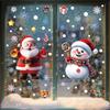 Christmas Festive PVC Static Glass Stickers Snowman Santa Tree–No Glue, Reusable Xmas Decor for Home, Party & Store Windows