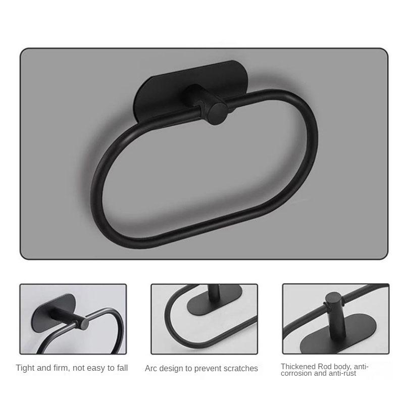 Держатель для полотенец из нержавеющей стали, самоклеящаяся вешалка для полотенец в ванную, черная вешалка для мытья рук, рейка, аксессуары для хранения на кухне